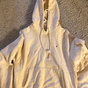 Cream Beige Reverse Weave Champion Hoodie Unisex Medium | Perfect Condition, New